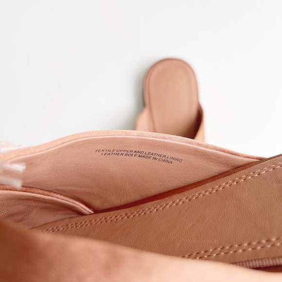 AD & Daughters Satin Leather Pom Pom Harthe Slide Mules Rusty Blush Size 6.5 - Picture 8 of 9